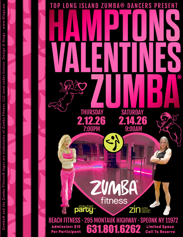 Hamptons Valentine's 2026 Zumba at Beach Fitness