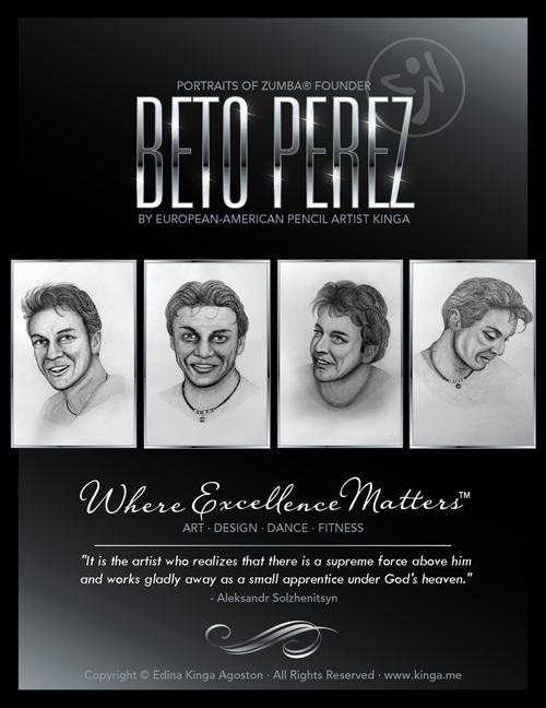 Beto Perez Pencil Art by European-American Portrait Artist KINGA