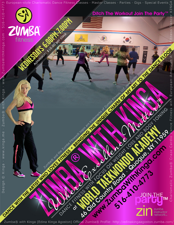 Zumba with Kinga Dance Fitness Classes at World Taekwondo Academy (Karate Kids) in Quogue, Hamptons, Long Island, New York