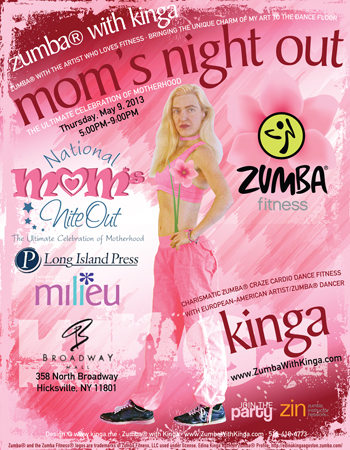 Zumba with Kinga Dance Fitness Gig - Moms Night Out at Broadway Mall in Hicksville Long Island New York